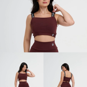 Conjunto Academia Feminino Short e Top com Bolso Cintura Alta Suplex GRAMATURA 300.