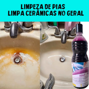 Detergente Tira Manchas Pias Vasos Sanitários Pisos 1L Ideal para Banheiros Vega